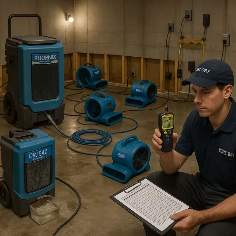 Structural Drying and Dehumidification process in Spencer, WV